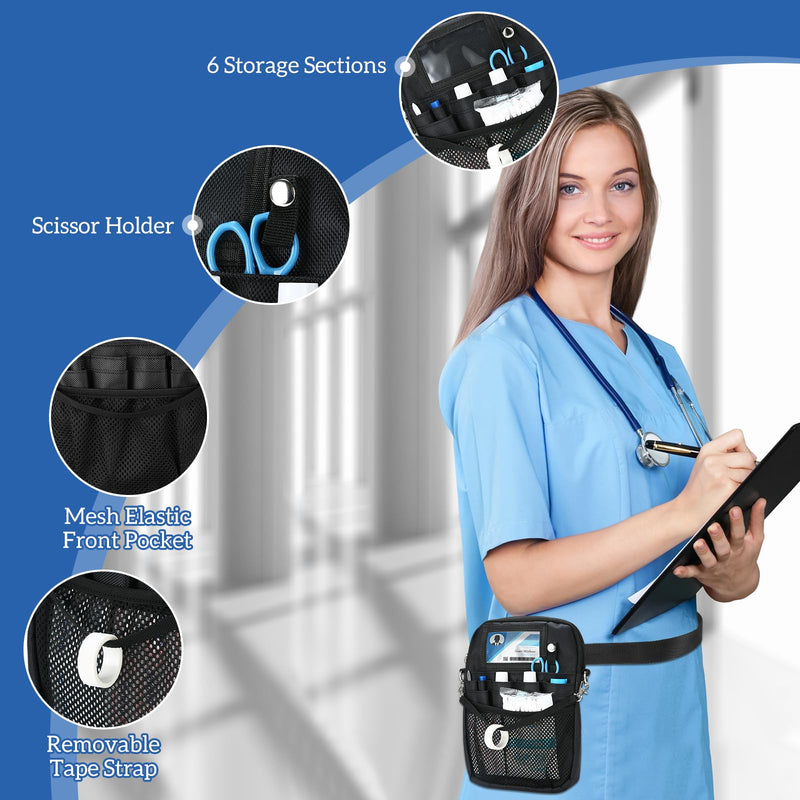 ProCase Nurse Fanny Pack, Utility Medical Nursing Fanny Pack for Women, Nurse Organizer Pouch to Carry Stethoscopes and Medical Supplies, Nurse Belt Bag for Nurses RN Vet EMT -S, Black Small - NewNest Australia