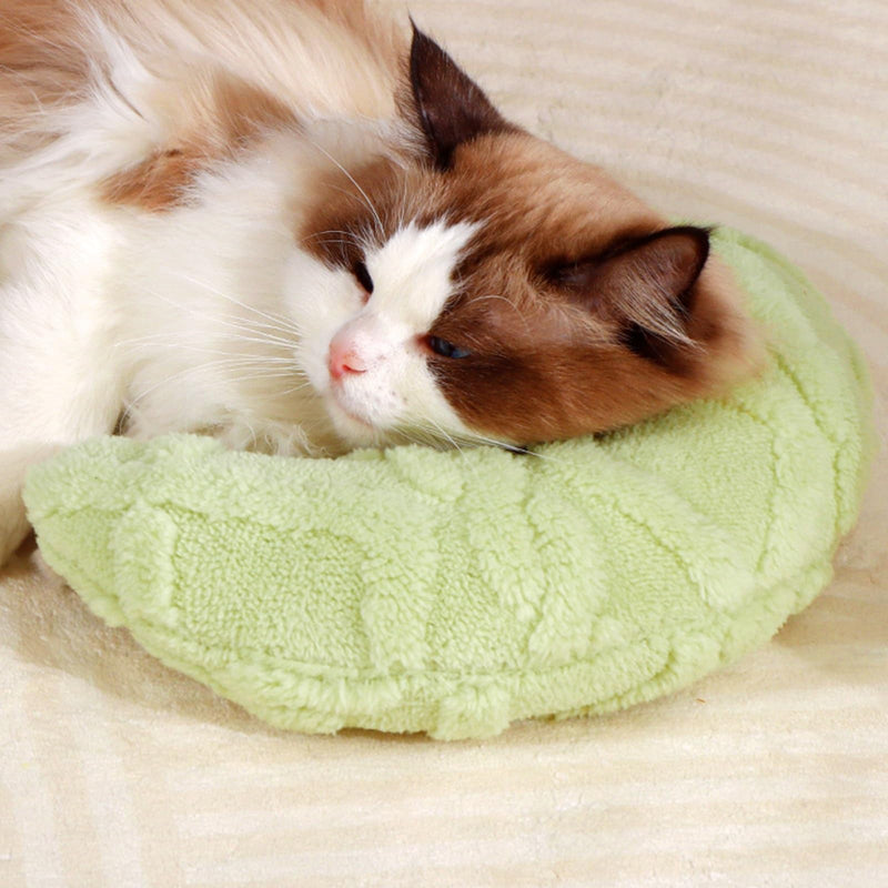 Little Pillow for Cats Puppies Ultra Soft Warm Fluffy Pet Calming Macaron Color Toy Half Donut Cuddler for Joint Relief Sleeping Improve Machine Washable-Pink Pink