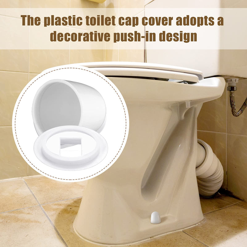 Blulu 64 Pieces Universal Toilet Bolt Caps Plastic Round Push on Toilet Bowl Caps Covers Toilet Seat Floor Caps with Extra Washers for Toilet Bowl Screws, 1.45 Inch Height