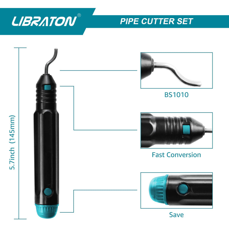 Libraton Pipe Cutter, Tubing Cutter 3/16" to 2" Outer Diameter, Copper Pipe Cutter, Tube Cutter with Deburring Tool, Copper Cutter, Pipe Cutter Tool for Copper, and Thin Stainless Steel Tube 3/16" to 2"