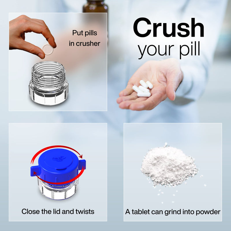 Tablet Crusher Pill Grinder Tablet Pulverizer Medicine Crusher in Powder Form for Great for Feeding Tube Use, Pets Or Easier Medicine Intake for Kids (Pack of, 1)