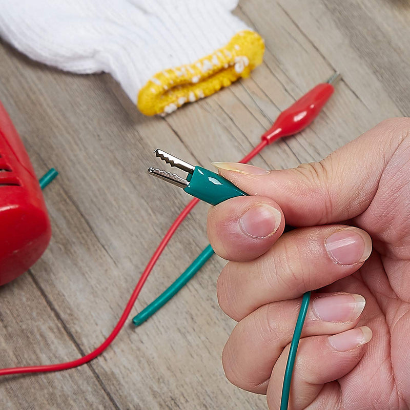 WGGE WG-026 10 Pieces and 5 Colors Test Lead Set & Alligator Clips,20.5 inches / 22 AWG Wire (3 Pack) 3 PACK
