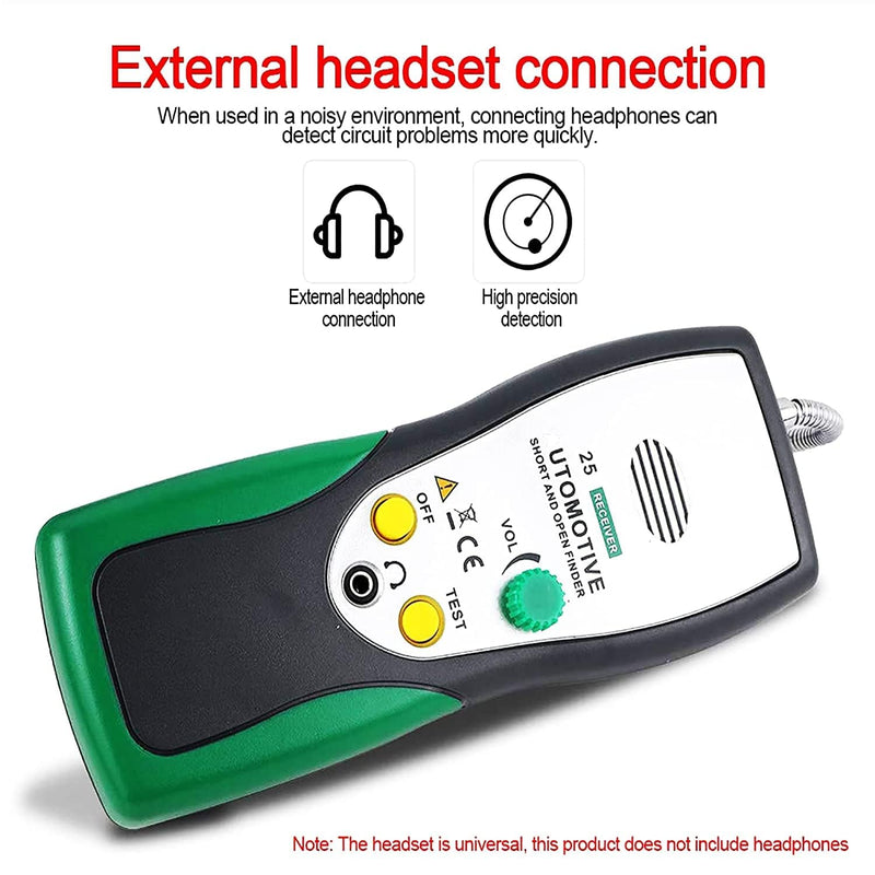 Automotive Short and Open Finder Circuit Tester, Car Circuit Breaker Finder DC 6-24V Wire Tracer Electrical Adjustable Short Detector Diagnostic Test Tool with Power Probe for Vehicle Repair