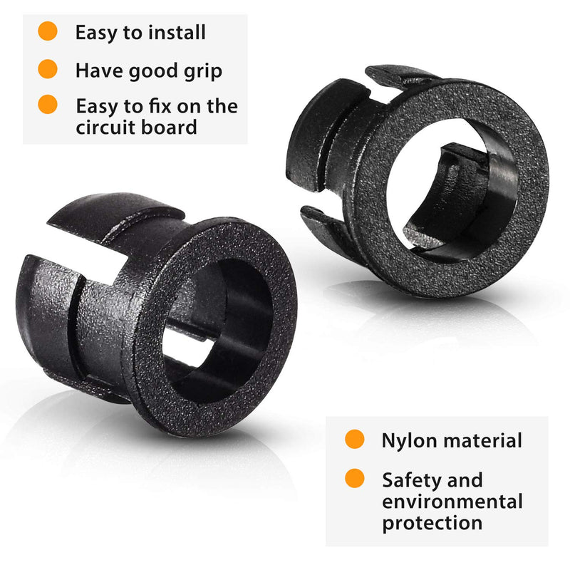 Mudder 200 Pieces 5 mm LED Holder Black Plastic Light Emitting Diode Clips Display Panel LED Light Bezel Mounting Holders Bracket 5 mm Lamp Bulb Socket