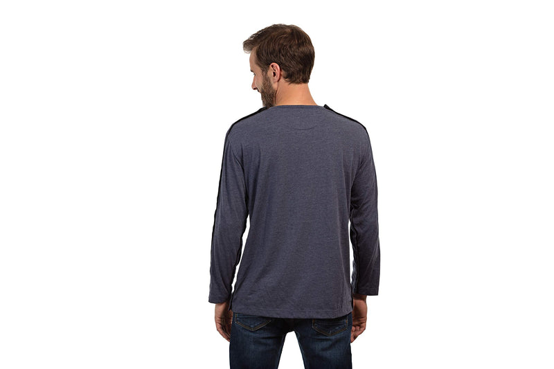 MAI Post Shoulder Surgery Shirts for Men - Recovery Long Sleeve Shirt with Easy Snaps on Sides, Chemo Port Access Shirt XX-Large Blue