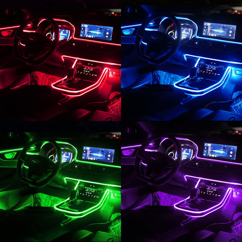Fiber Optic for Interior Car Lights, 236 inches PMMA Light Guide Cable, Car Ambient Lighting Extension Fiber Optic with Skirt Regular Style