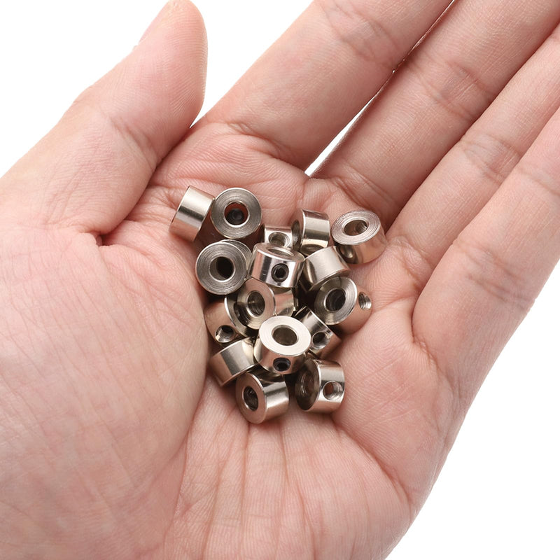 uxcell 20pcs Set Screw Collars 4.05mm Bore Shaft Collars, 9mm OD, 5mm Width, Drill Stop Collar, Carbon Steel Drill Bits Depth Collars