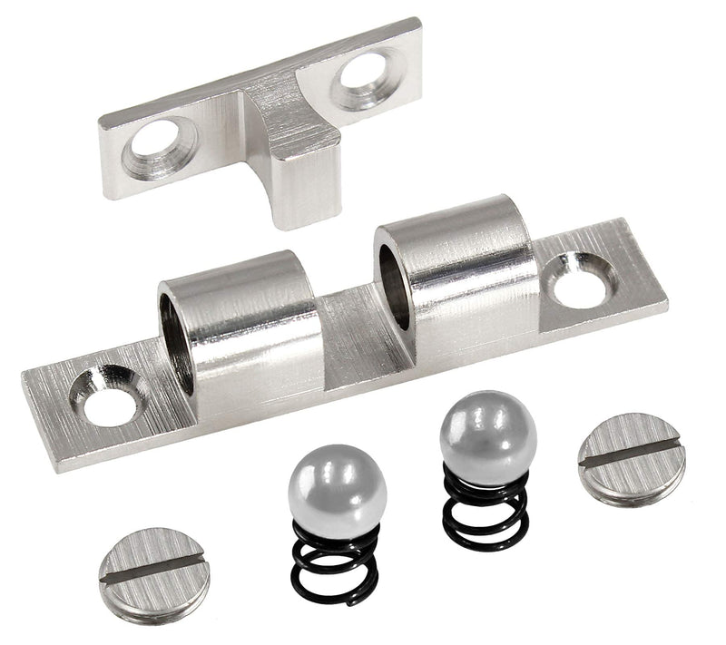12Pcs 2"/ 50mm Double Ball Tension Roller Catch Latch, Solid Brass Hardware Fitting with Screws for Cabinet, Closet & Furniture Door, Chromium Plated 2"/ 50mm, 12 Pcs Silver
