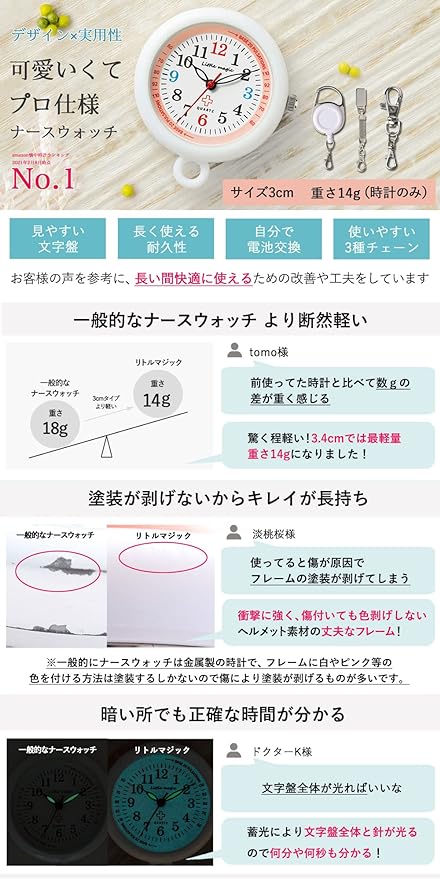 Nurse Watch [Cute and Professional Specification] [Official] [Paint Won't Fade] Pocket Watch Waterproof Watch Nurse Watch Unisex Little Magic - NewNest Australia
