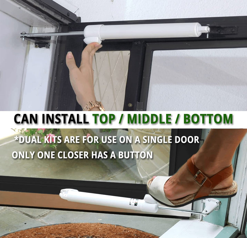 Touch 'n Hold Smooth Dual Door Closer System (Sandstone) – Heavy-Duty - Touch-Button Hold Open Feature & Smooth Closing Motion - Storm & Security Door (Medium/Heavy Weight). New Door/Replace Old Unit Sandstone