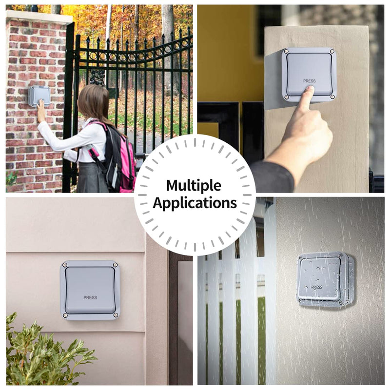 TOPENS TC148 Waterproof Wall Push Button Surface Mounted Wired Release Switch for Automatic Gate Opener, Door Access Control System and Doorbell System, Momentary Contact Switch for Outdoor Use