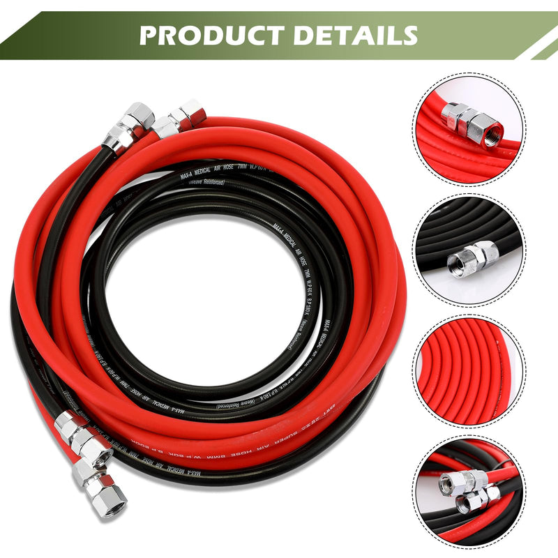 Frienda 2 Pcs 12 ft Air and Fluid Hose Assembly Set with Fittings