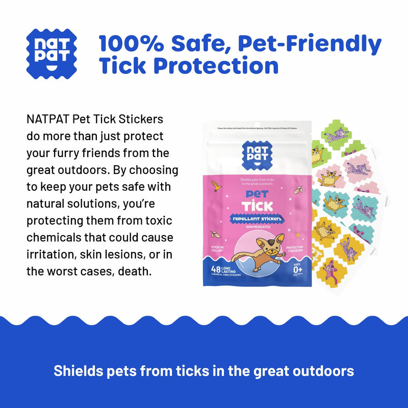 NATPAT Outdoor Pet Patches for Dogs & Cats | Plant Based Essential Oils | Safe for Pets | Non-Toxic, Easy to Apply - 48 Patches - Locket Sold Separately