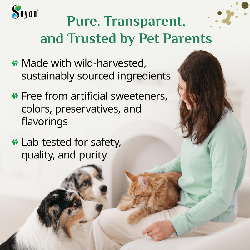 Sayan Chaga + Shilajit Pet Supplement (30 Sachets) – All-Natural Adaptogen Blend for Dogs & Cats – Immune, Joint, Energy & Digestive Support – Herbal Blend – 100% GMO-Free, Vet-Formulated