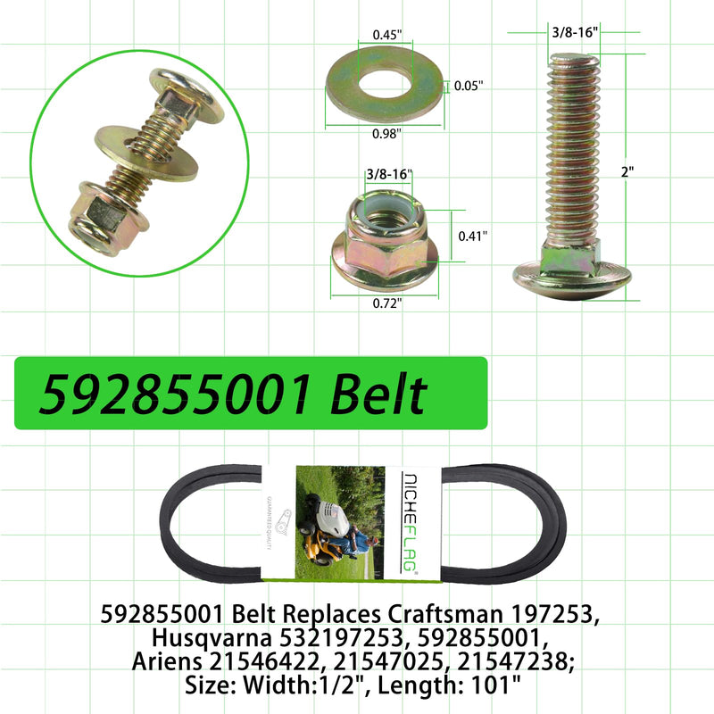532196106 Idler Pulley with Idler Pulley 532177968 592855001/598559101 A99 Belt Replaces 196106 Idler Pulley Craftsman, Idler Pulley 532177968, 197379, 496106, 5321961-06, Oregon 34-901