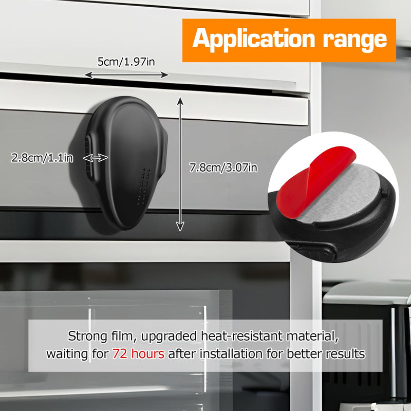 Oven Lock Child Safety (4 Pack), Cabinet Locks Baby Proofing, Baby and Child Proof Locks for Drawer Oven Stove Door, Easy to Install, No Tools Need, Upgrade Heat-Resistant Material - Black