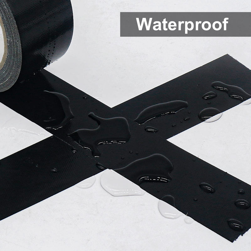 2 Pack Duct Tape Heavy Duty,9 Mil Thickness,2 Inches x 30 Yards,Strong Industrial Strength,Flexible,No Residue,Waterproof and Tear by Hand,Multi-Use for Indoor & Outdoor Repairs(Black) Black