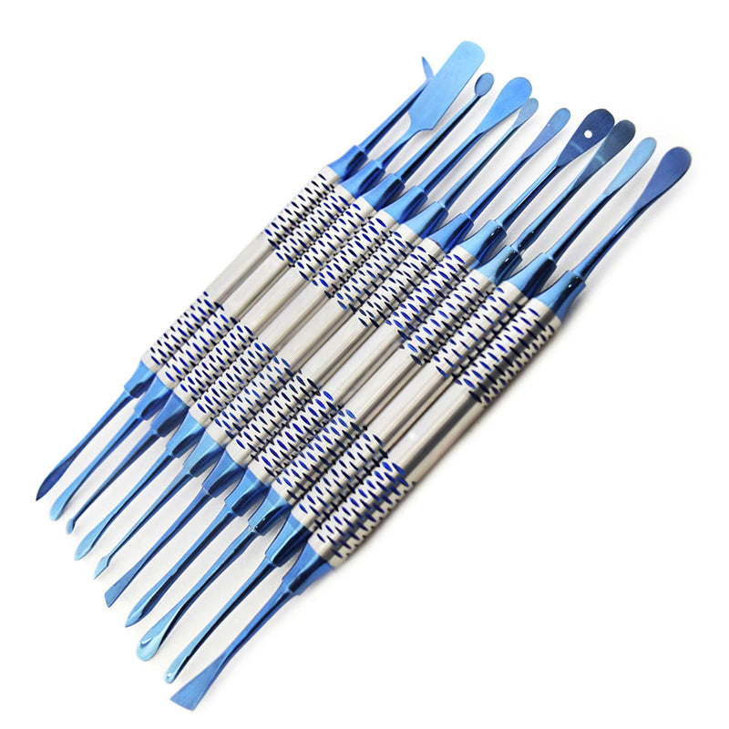 MEDSPO Professional Dental Elevators | Composite Restorative Implants | Luxating Filling | Surgical Root Extraction Spreading | Osteotome Periotome Instruments (Periosteal Elevator Blue Set of 10)