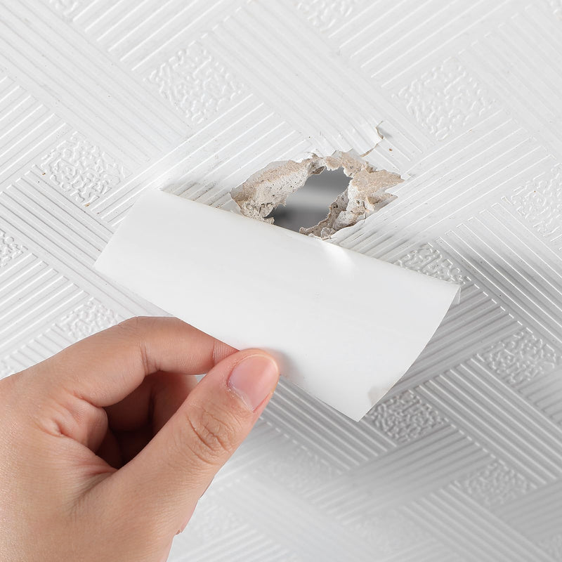 10 Pcs Bathtub Hole Patch Siding Wall Repair Kit Waterproof Patch Holes Blemishes Tools Self Adhesive White Tape for Cracked Pool Liner Roof Skylight and Vinyl Skirting(White) - NewNest Australia