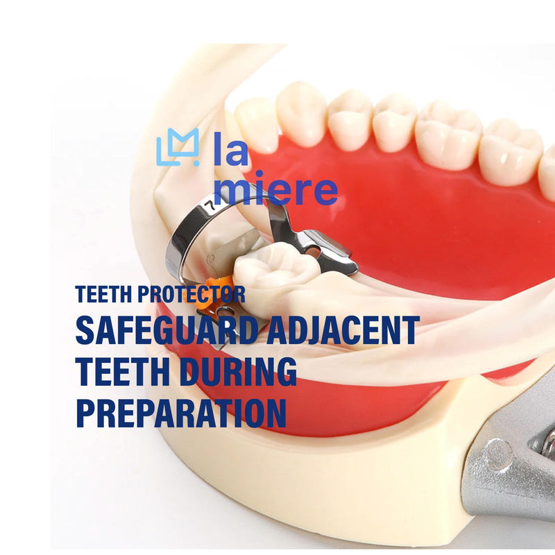 40Pcs/Box Dental Wedge Knife Teeth Interproximal Plastic Wedge Stainless Steel Plate (Orange, Medium) M, 10.5 X 5.5mm