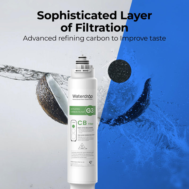 Waterdrop WD-G3-CB Filter, Replacement for WD-G3-W, WD-G3P600 and WD-G3P800-W Reverse Osmosis System, 1-year Lifetime - NewNest Australia