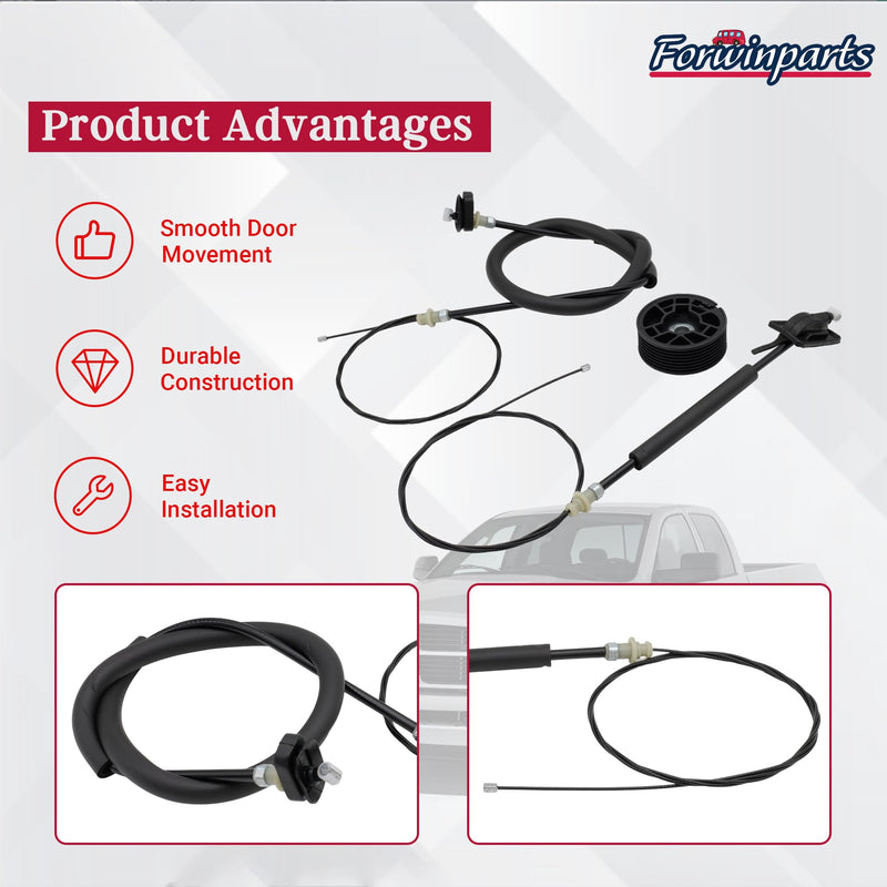 Forwinparts 72546TK8A01 Power Sliding Door Cable with Pulley Wheel Left or Right Door for Honda Odyssey 2011 2012 2013 2014 2015 2016 2017 72546-TK8-A01 without Motor