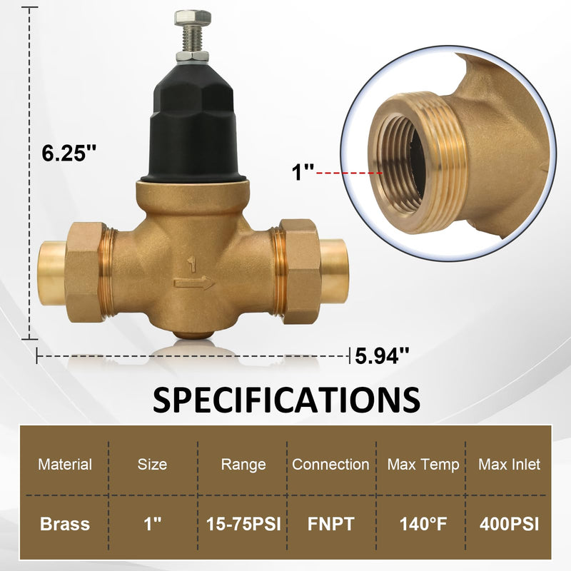 1-NR3XLDU 1" NR3XL Pressure Reducing Valve 1-NR3XLDU