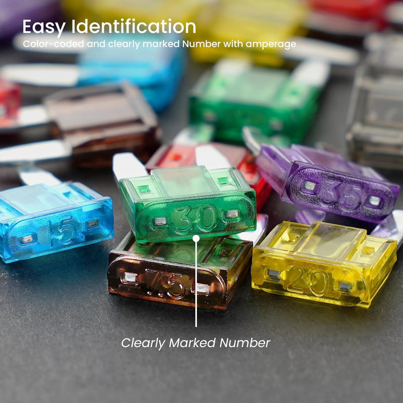 100 Pack Auto Fuses 3 AMP APM/ATM 32V Mini Blade Style Fuses 3A Short Circuit Protection Car Fuse (3 AMP)