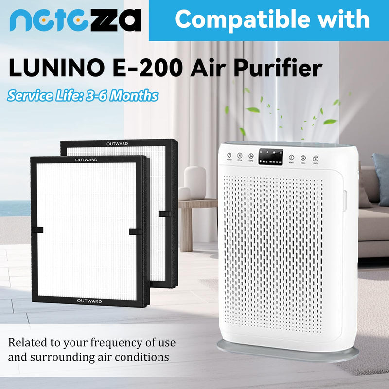 Netezza E200 Air Purifier Filters Fit For LUNINO E-200 Air Purifier，2 Pack E-200*2