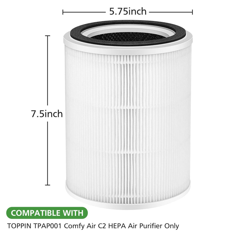 TPAP001 Filter Compatible with TOPPIN TPAP001 Comfy Air C2 Air Purifier