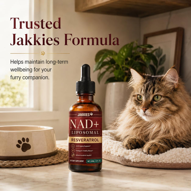Jakkies NAD+ Liquid Drops for Cats, Boosts Immunity & Vitality