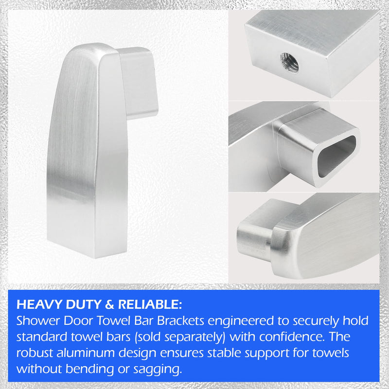 Aluminum Shower Door Towel Bar Brackets for Alumax/Basco Framed Sliding Glass Shower Door Towel Rod, Sliding Doors Replacement Parts