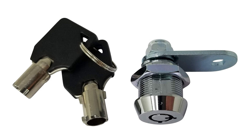 Admiral Locks Tubular Cam Lock, Keyed Alike Removable Key RV Compartment Storage Lock Cabinet Locks - Pack of 2 5/8 Inch 90° Chrome Pack of 2