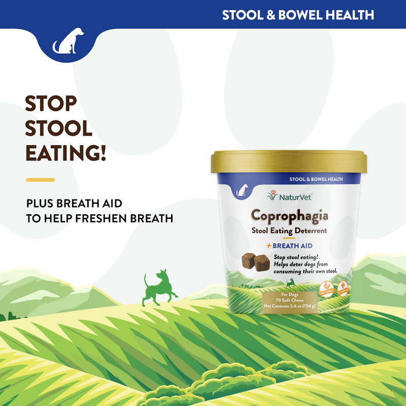 NaturVet – Coprophagia Stool Eating Deterrent Plus Breath Aid – Deters Dogs from Consuming Stool – Enhanced with Breath Freshener, Enzymes & Probiotics – 70 Soft Chews - PawsPlanet Australia