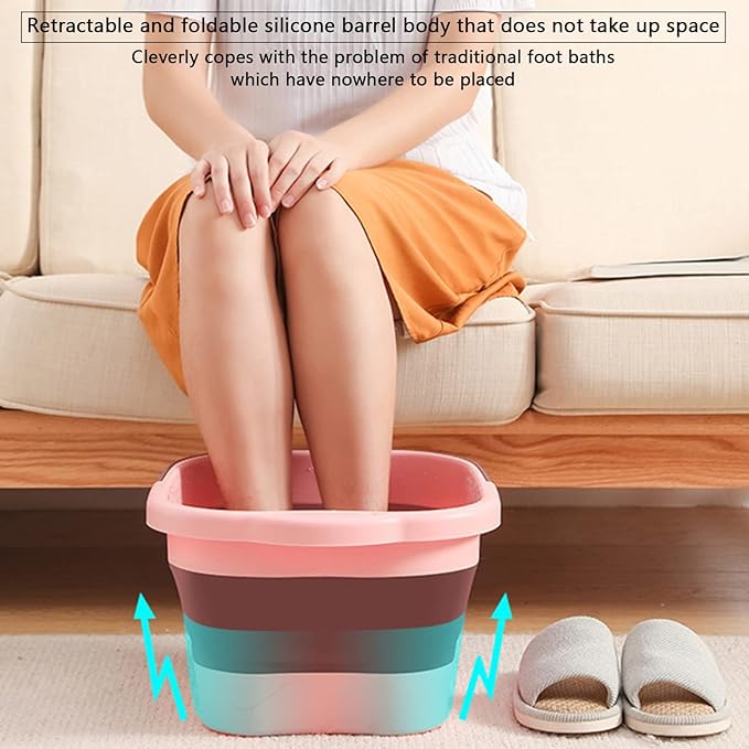 Folding Foot Bath, Foot Bathtub, Foot Massage, Foot Bath, Machine, Washtub, Safe Material, Lightweight, Stress Relief, Heat Retention Function, Large Capacity, Space Saving, Compact Storage, - NewNest Australia