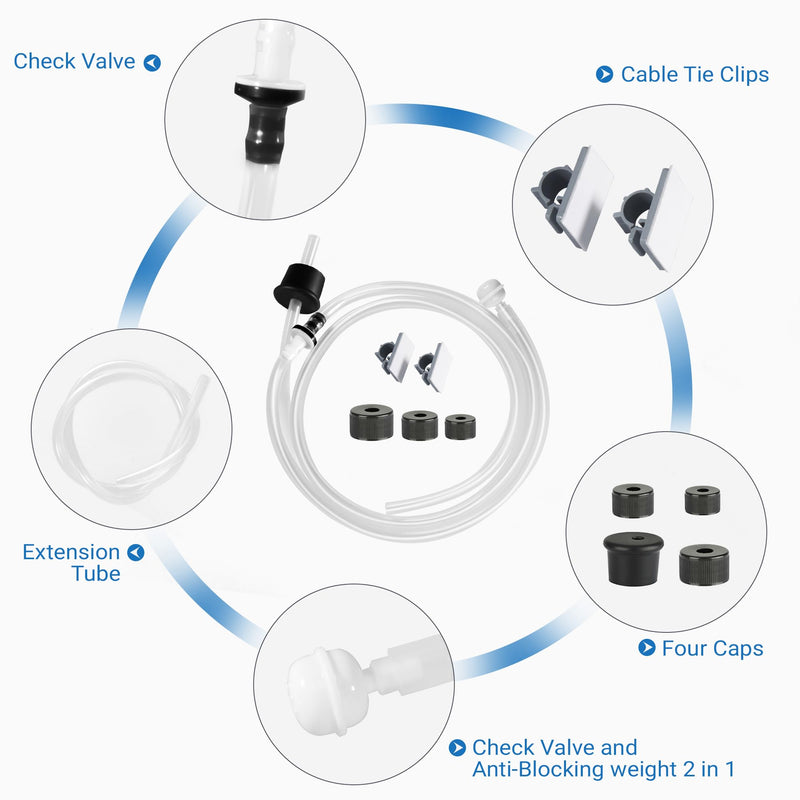 Sink Soap Dispenser Tube Kit, 47” with Upgraded Check Valve, Never Fill The Little Bottle Again (White-1pcs) White 47"