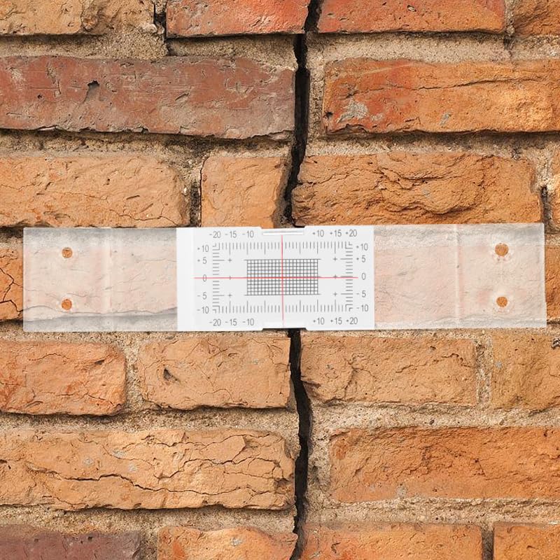 Crack Monitor, Wall Crack Monitor, ±20mm (±0.79") Horizontal ±10mm (±0.38") Vertical, Crack Measurement Ruler for Building Structural Crack Detection & Monitoring (5 PCS) 5