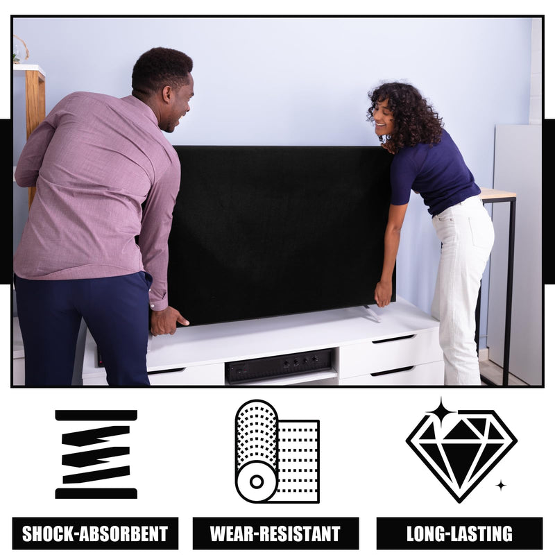 65''W x 36''H Polyester TV Cover for Moving Fits TV Screens up to 60"-65" Heavy Duty Flat Screen Protection During House Moving, Storing, or Home Renovation 65 Inch