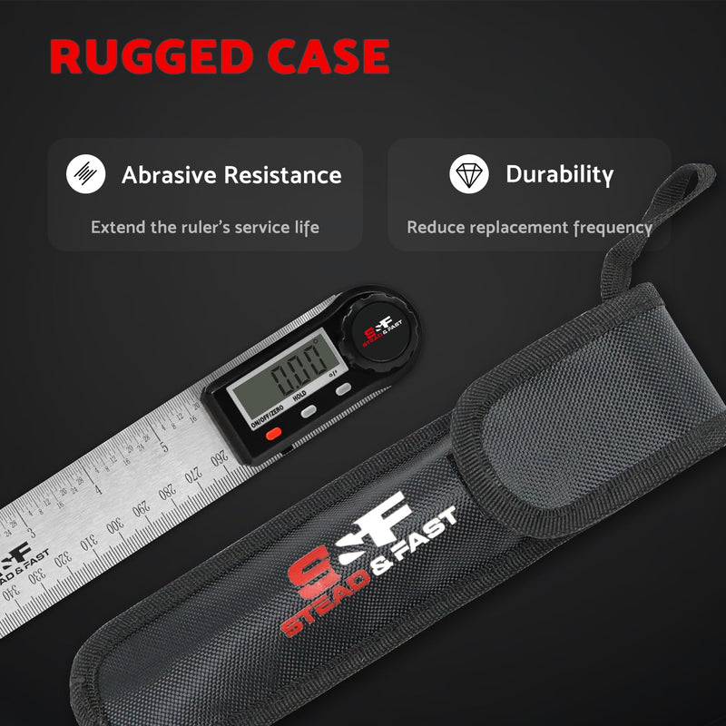 Digital Angle Finder Tool for Woodworking 7 inch / 200 mm, Stainless Steel with Case, Digital Protractor Angle Finder for Measurement by S&F STEAD & FAST Digital Angle Ruler 7 Inch