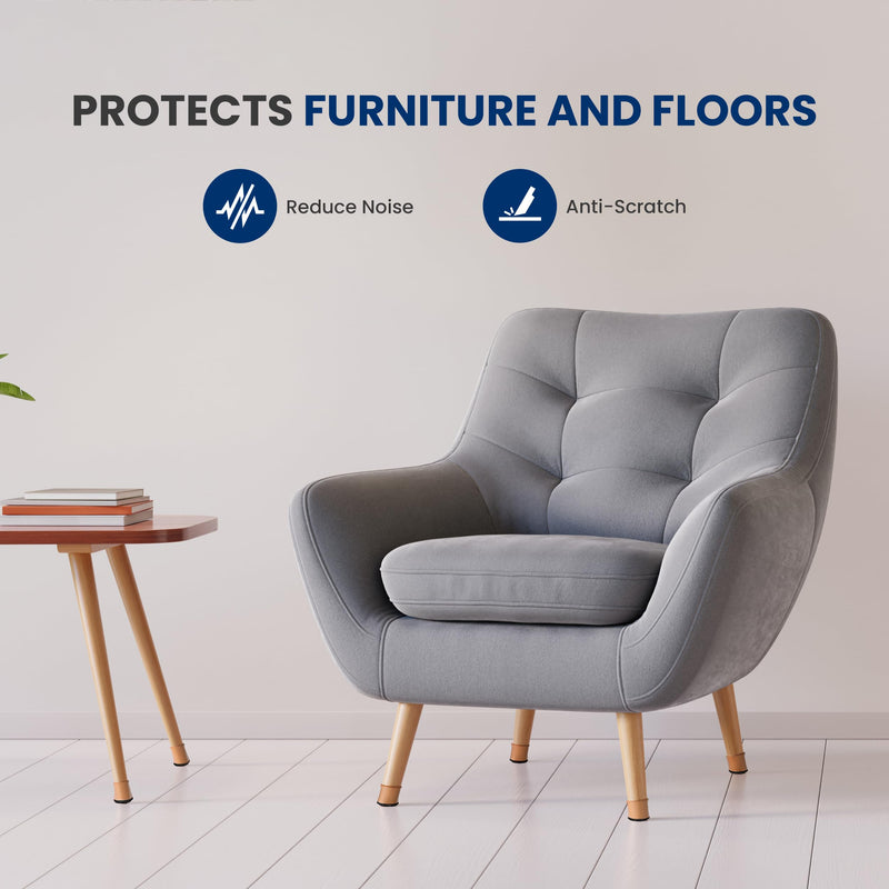 Serenelife 24pcs Chair Leg Floor Protectors | Rubber Furniture Leg Covers & End Caps for Hardwood Floors | Fits Furniture & Chair Legs 1.05 in - 1.50 in | Anti-Slip & Scratch Protect Floors