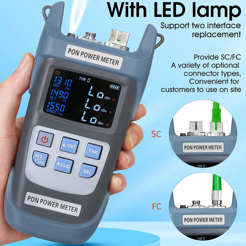 Fiber Optic PON Optical Power Meter A-330A SCAPC FCAPC Interface PON Network Tester 1310nm 1490nm 1550nm Fiber Network Tester PON Optical Power Meter Testing Tool