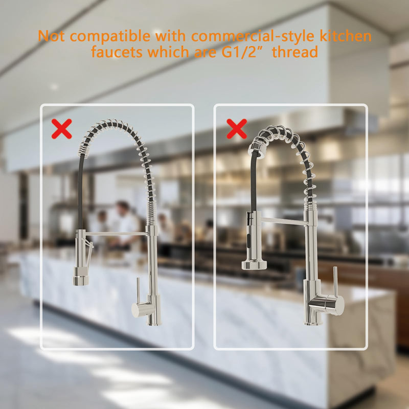 Pre Rinse Sprayer Commercial Sink Sprayer Head, 1.42GPM Restaurant Spray Valve Dish Sprayer Nozzle with Ergonomic Handle, Commercial Faucet Parts for Commercial Kitchen Sink, Chrome Finished(Gray) Gray