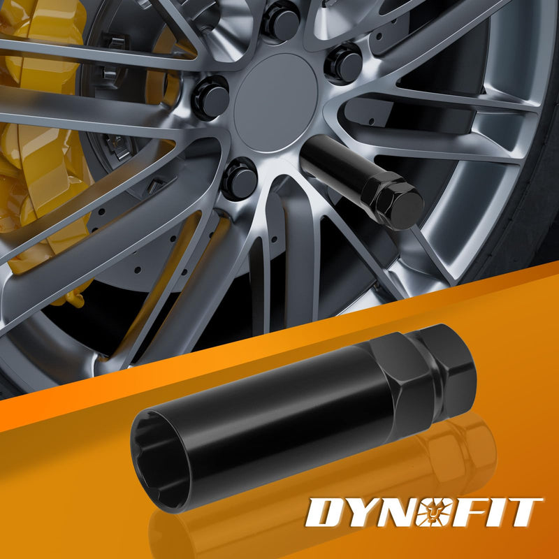 DYNOFIT 6 Spline Tuner Lug Nuts Key for Wrench with 3/4 inch (19mm) and 13/16 inch(21mm) Hex, Aftermarket Lugnuts Socket Replacement Tool for 1/2 inch 12x1.5 12x1.25 Lug Nut 1 Year Warranty 6 Spline 3/4"(19mm) 13/16"(21mm) Hex Black
