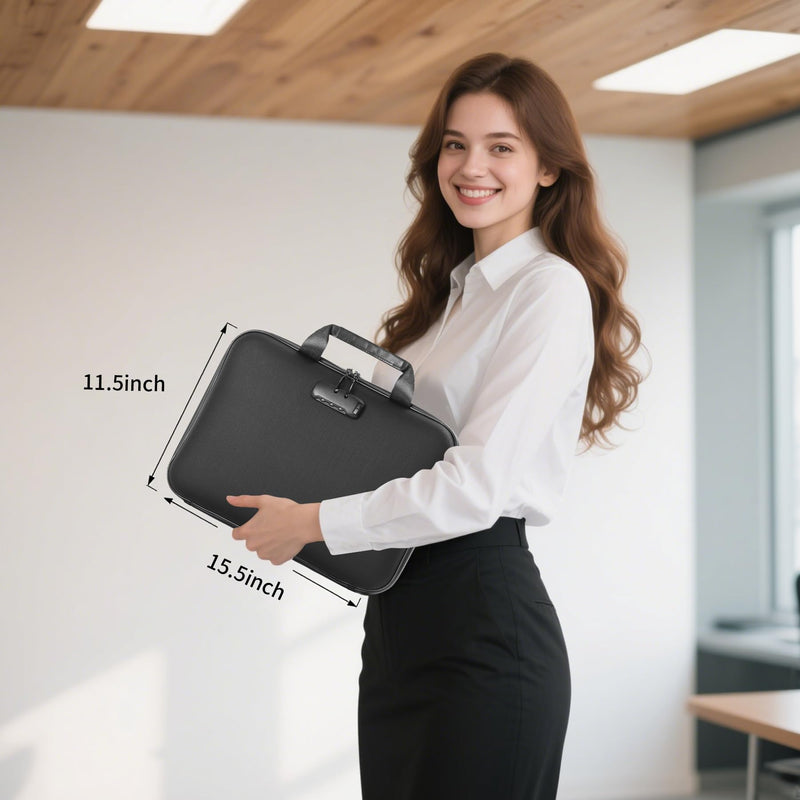 Fireproof Document Box Hard-shell with password lock Accordion File Organizer Comes With 13 Pockets File Box Used For Passports, Certificates, Laptops, Cash, And Important Documents