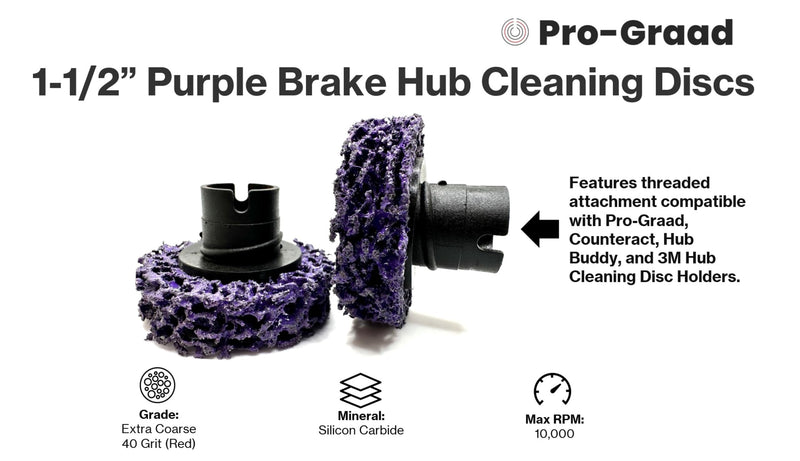 46150 6 Pack 1-1/2” Brake Hub Cleaning Discs, Brake Drum & Rotors, Around Wheel Studs Rust Removal, Replacement Pads Compatible with Pro Graad Counteract Hub Buddy & 3M Pad Holders