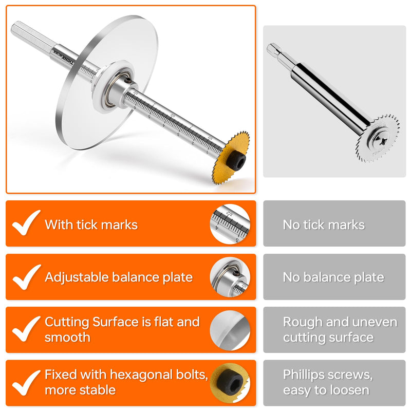 Inside Pipe Cutter for PVC Pipe, Cutter Tool Set with Scale Adjustable Depth Gauge, 5PCS Saw Blades and Hex Shank, Internal Plastic ABS Pipe Cutter Set Hex Shank（5 gold saw blades)