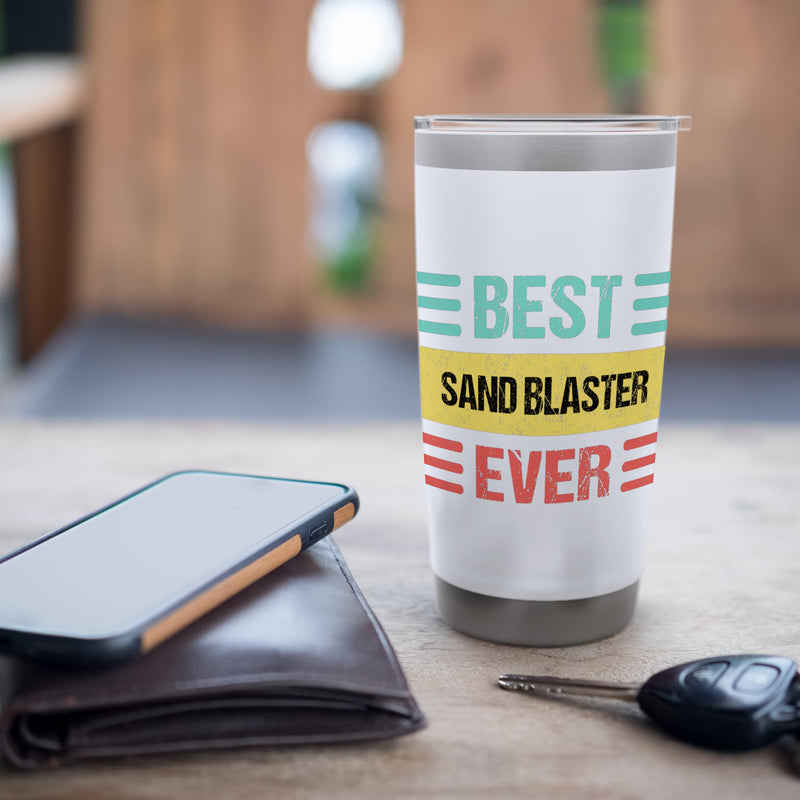 Sand Blaster Stainless Steel Insulated Tumbler White 20 Ounces