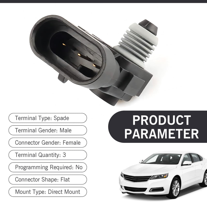 Car Fuel Tank Pressure Sensor – Vapor Vent Port Replacement, OEM #16238399 9377680 09377680 16196060, Compatible with Delphi 3rd Gen Sensors (Black)
