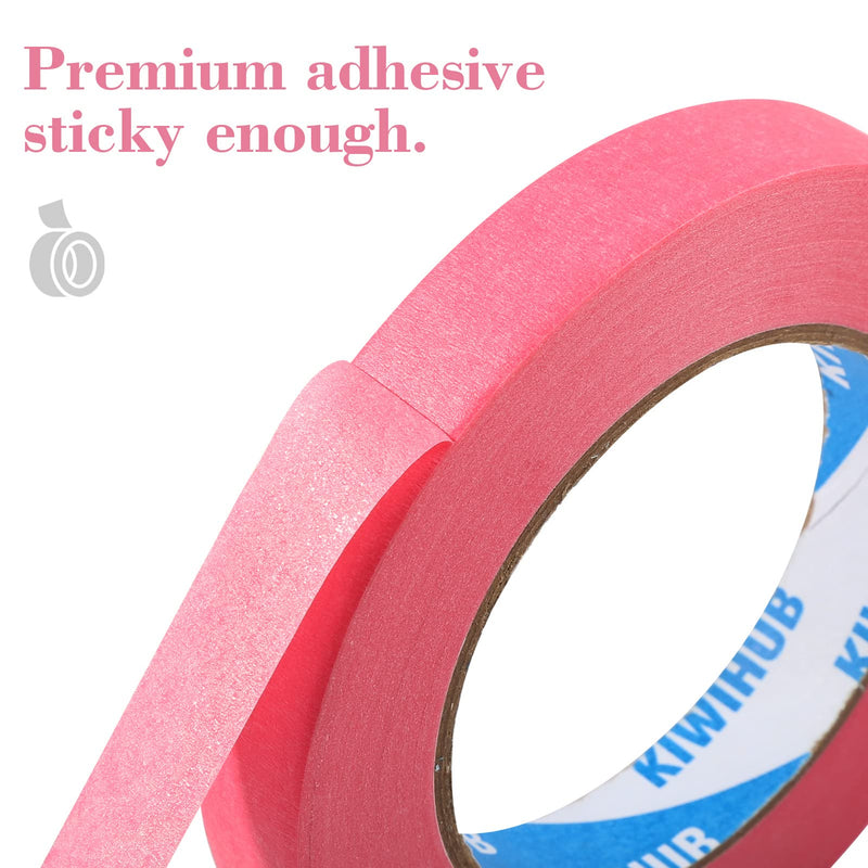 Pink Painters Tape,0.7" x 60 Yards x 3 Rolls (180 Yards Total) - Medium Adhesive Masking Tape for Painting,Labeling,DIY Crafting,Decoration and School Projects 0.7", 60 yards Pink