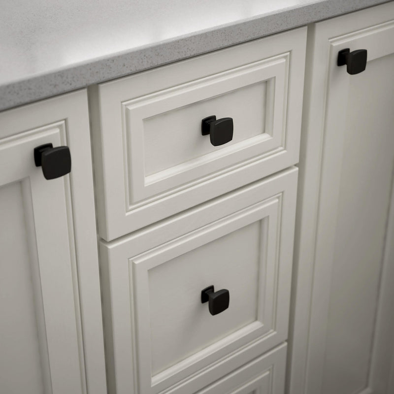 Franklin Brass Parow Cabinet Knob, Matte Black, 1-1/8 in (29mm) Dresser Drawer Pull, 10 Pack, P29542Z-FB-B